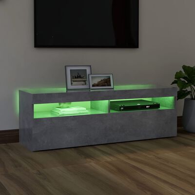 vidaXL TV ormarić s LED svjetlima siva boja betona 120x35x40 cm