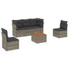 vidaXL 6-dijelni set vrtnih sofa od poliratana s jastucima sivi