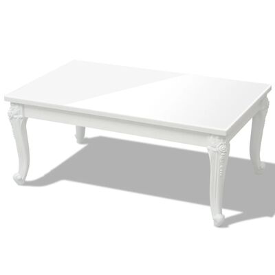 vidaXL Klupski stolić 100 x 60 x 42 cm visoki sjaj bijeli