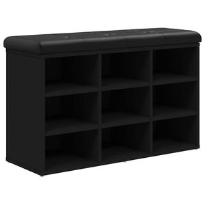 vidaXL Klupa za cipele crna 82 x 32 x 50 cm od konstruiranog drva