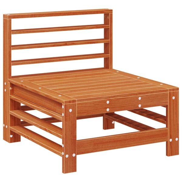 vidaXL Srednji kauč za vrt Masivna borovina Vosak Smeđa