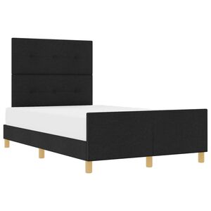 vidaXL Krevetna konstrukcija s uzglavljem Crna 120 x 190 cm tkanina