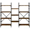 vidaXL Police za knjige boja dimljenog hrasta 160x28,5x136,5cm drvene