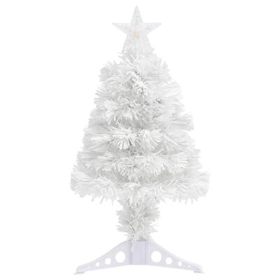 vidaXL Umjetno osvijetljeno božićno drvce bijelo 64 cm optička vlakna