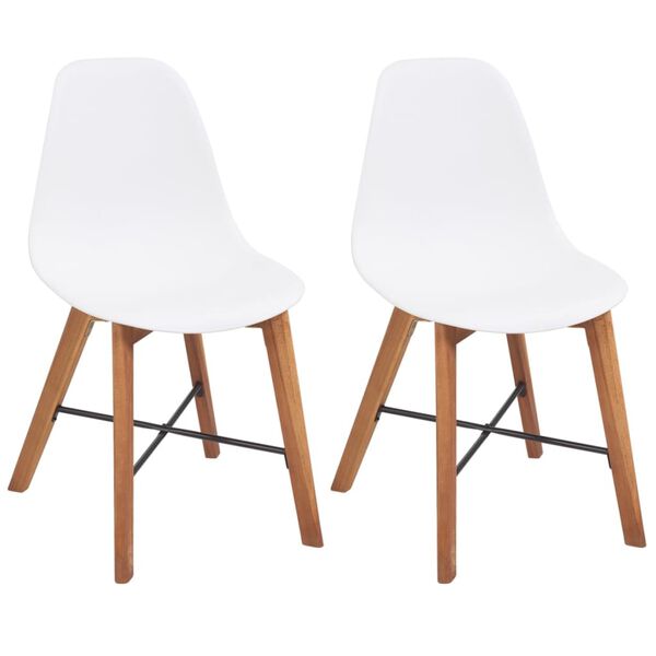 vidaXL Blagovaonske stolice od plastike 2 kom bijele