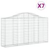 vidaXL Lučne gabionske ko&scaron;are 7 kom 200x30x100/120cm pocinčano željezo