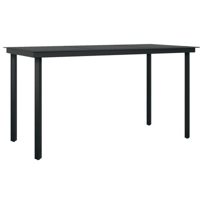 vidaXL Vrtni blagovaonski stol crni 140x70x74 cm od čelika i stakla