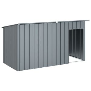 vidaXL Kućica za pse s krovom antracit 196x91x110 cm pocinčani čelik