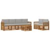 vidaXL Set vanjskih sofa s jastukom 7 pcs Prirodna i svjetlosiva
