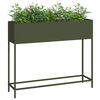 vidaXL Povi&scaron;eni Vrtni Planter Maslinovo zelena 100 x 26 x 82 cm Čelik