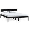 vidaXL Okvir za krevet od masivne borovine crni 160 x 200 cm