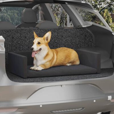 vidaXL Krevet za pse za prtljažnik crna 70x45 cm s izgledom platna