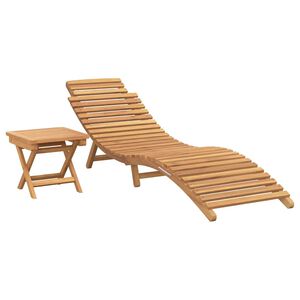 vidaXL Ležaljka 2 pcs Smeđa 198 x 55 x 58,5 cm Čvrsto teak drvo