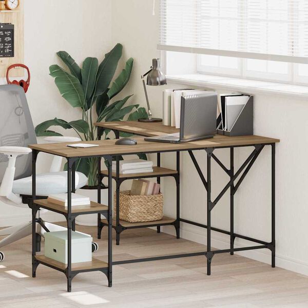 vidaXL Stol Umjetnički hrast 139 x 139 x 75 cm Konstruirano drvo