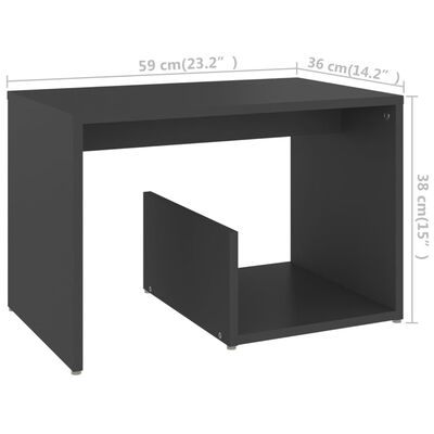 vidaXL Bočni stolić sivi 59 x 36 x 38 cm od konstruiranog drva