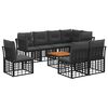 vidaXL Set vanjskih sofa 9 kom. Crna i tamno siva Poliester