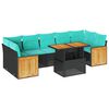 vidaXL 10-dijelni set vrtnih sofa s jastucima crni poliratana bagrem