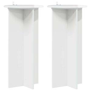 vidaXL Stalak za biljke 2 pcs Bijela visokog sjaja 40 x 40 x 80 cm