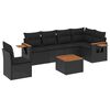 vidaXL 7-dijelni set vrtnih sofa od poliratana s jastucima crni