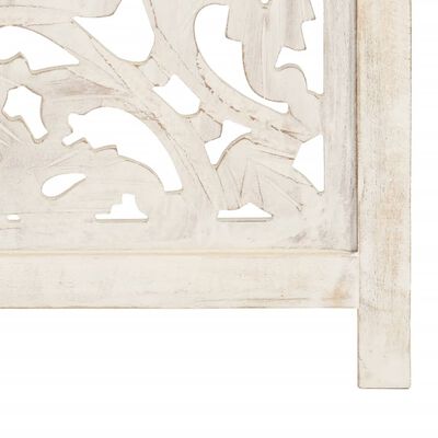 vidaXL Sobna pregrada s 3 panela bijela 120x165 cm masivno drvo manga