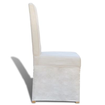 vidaXL Blagovaonske stolice od tkanine 6 kom krem bijele