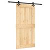 vidaXL Klizna vrata Prirodna i crna 100 x 210 cm Čvrsta borovina