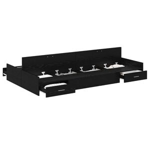 vidaXL Krevet s ladicama Crni hrast 120 x 200 cm Konstruirano drvo