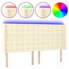 vidaXL LED uzglavlje krem 163 x 16 x 118/128 cm od umjetne kože