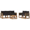 vidaXL Set vanjskih sofa 6 kom. Prirodna i crna