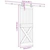 vidaXL Klizna vrata s priborom za montažu 70 x 210 cm masivna borovina
