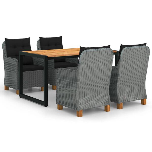 vidaXL 5-dijelni vrtni blagovaonski set svjetlosivi