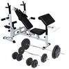 vidaXL Klupa za dizanje utega sa stalkom i setom utega 90 kg