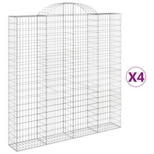 vidaXL Lučne gabionske ko&scaron;are 4 kom 200x30x200/220cm pocinčano željezo