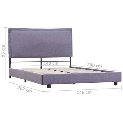 vidaXL Okvir za krevet od tkanine svjetlosivi 140 x 200 cm