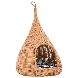 vidaXL Kućica za mačke s jastukom tipi 40 x 60 cm od prirodne vrbe