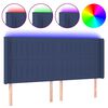 vidaXL LED uzglavlje plavo 163 x 16 x 118/128 cm od tkanine