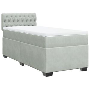 vidaXL Box spring krevet s madracem svjetlosivi 80 x 200 cm bar&scaron;unasti