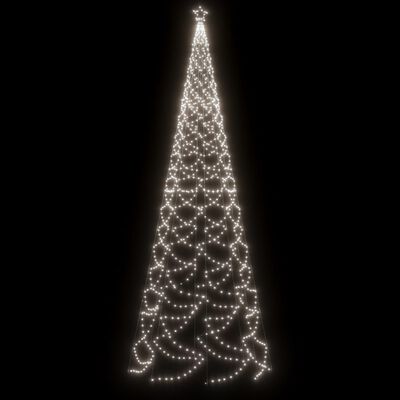 vidaXL Božićno drvce s metalnim stupom 1400 LED hladne bijele 5 m