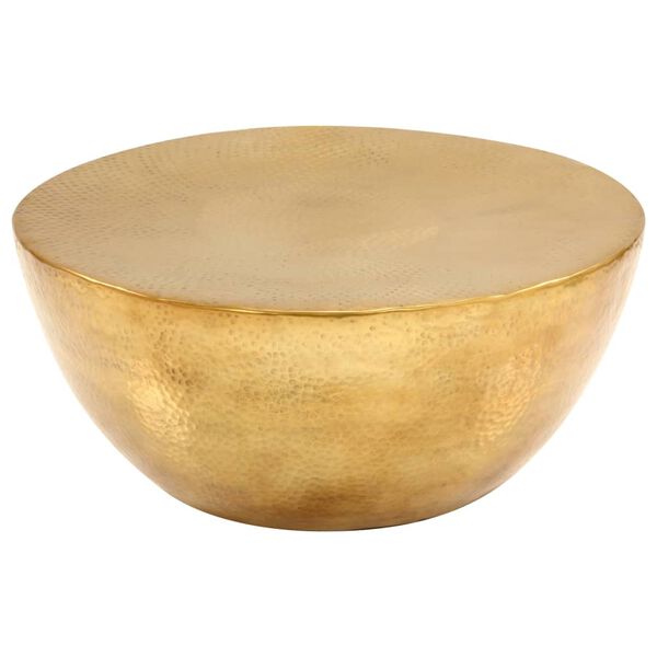 vidaXL Stolić za kavu od čekićanog aluminija 70 x 30 cm mjedeni