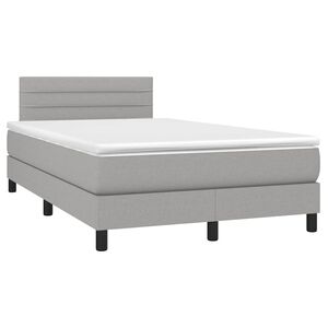 vidaXL Krevet s oprugama i madracem svjetlosivi 120x190 cm od tkanine