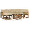 vidaXL Set vanjskih sofa s jastukom 7 pcs Prirodna i bež