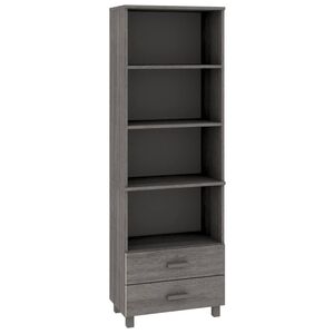 vidaXL Visoka komoda HAMAR svjetlosiva 60x35x180 cm masivna borovina