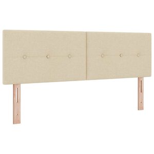 vidaXL LED glava kreveta s LED trakama Krema 160 cm tkanina