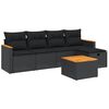 vidaXL 6-dijelni set vrtnih sofa s jastucima crni od poliratana