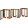 vidaXL Preklopna vrata za pse s postoljem 6 pcs Staro drvo 362 cm