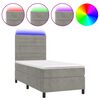 vidaXL Krevet box spring s madracem LED svjetlosivi 80x200 cm bar&scaron;un
