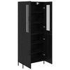 vidaXL Highboard Zidne Crni hrast 69,5 x 34 x 180 cm Konstruirano drvo