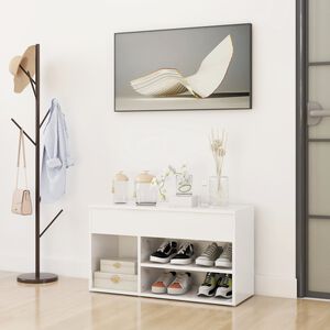 vidaXL Klupa za cipele sjajna bijela 80 x 30 x 45 cm konstruirano drvo