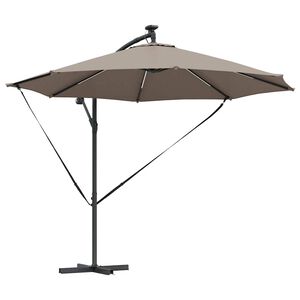 vidaXL Suncobran 294 x 294 x 248 cm Poliester i aluminij Sivo-smeđa