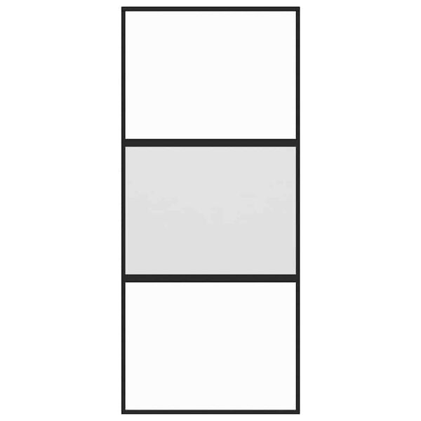 vidaXL Klizna vrata crna 90 x 205 cm od kaljenog stakla i aluminija